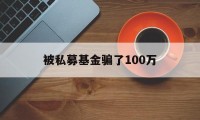 被私募基金骗了100万(被私募基金骗了100万元)